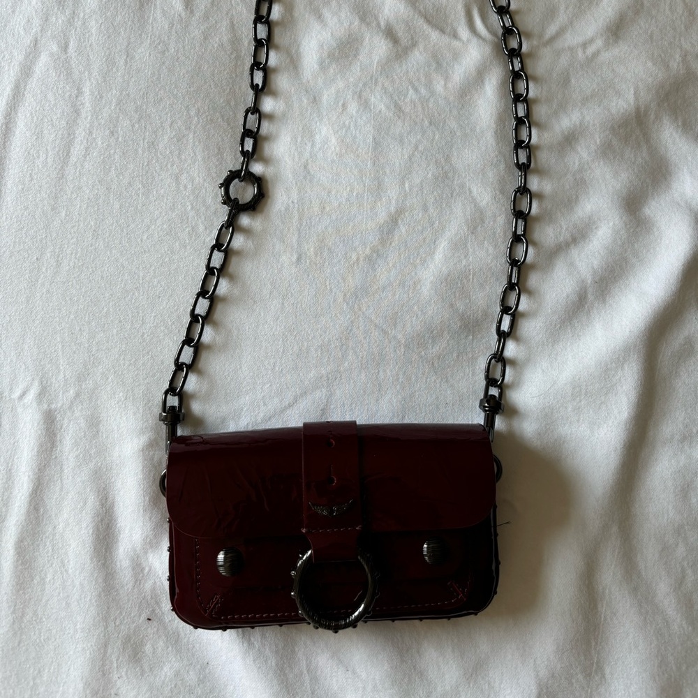 Zadig et Voltaire Kate wallet bag in red with bright pink interior